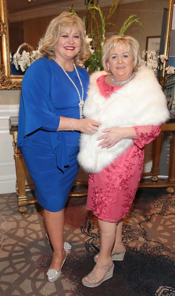 Sharon Crosbie and Maisie Costelloe at the Shiseido International Charity Lunch and Fashion Show in aid of the Rape Crisis Centre hosted by catwalk queen Miss Candy at the Westin Hotel, Dublin. Picture by Brian McEvoy