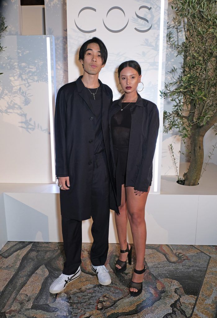 Tomo Kurata (L) and Leah Weller pictured at the COS 10 year anniversary party at The National Gallery on September 17, 2017 in London, England. Photo: Dave Benett