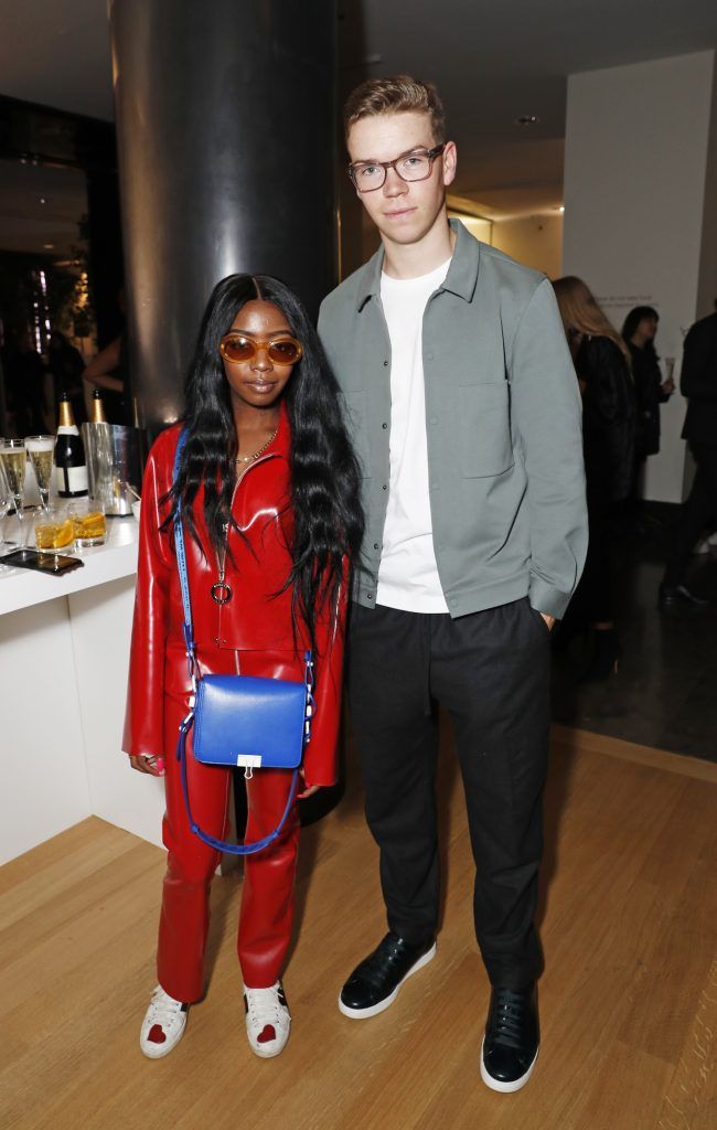 Siobhan Bell (L) and Will Poulter pictured at the COS 10 year anniversary party at The National Gallery on September 17, 2017 in London, England. Photo: Dave Benett