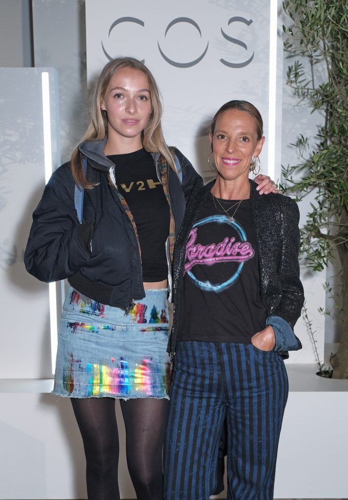 Agathe Chapman (L) and Tiphaine de Lussy pictured at the COS 10 year anniversary party at The National Gallery on September 17, 2017 in London, England. Photo: Dave Benett