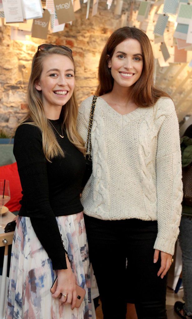 Pictured are Klara Heron, left, and Holly White as Ireland's beauty elite celebrated cult New Zealand skincare brand Trilogy's 15th birthday on September 15th at Urchin on St. Stephen's Green. Photo: Mark Stedman