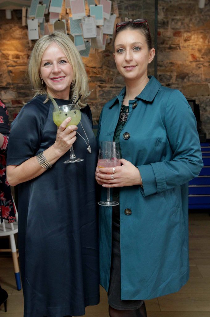 Pictured are Dora Orlowska, right, and Corinne Morley as Ireland's beauty elite celebrated cult New Zealand skincare brand Trilogy's 15th birthday on September 15th at Urchin on St. Stephen's Green. Photo: Mark Stedman
