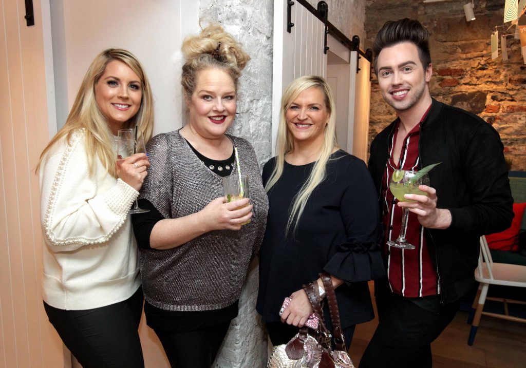 Pictured are, from left, Pamela Laird, Christine Lucignano, Melanie Morris and Mark Rogers as Ireland's beauty elite celebrated cult New Zealand skincare brand Trilogy's 15th birthday on September 15th at Urchin on St. Stephen's Green. Photo: Mark Stedman