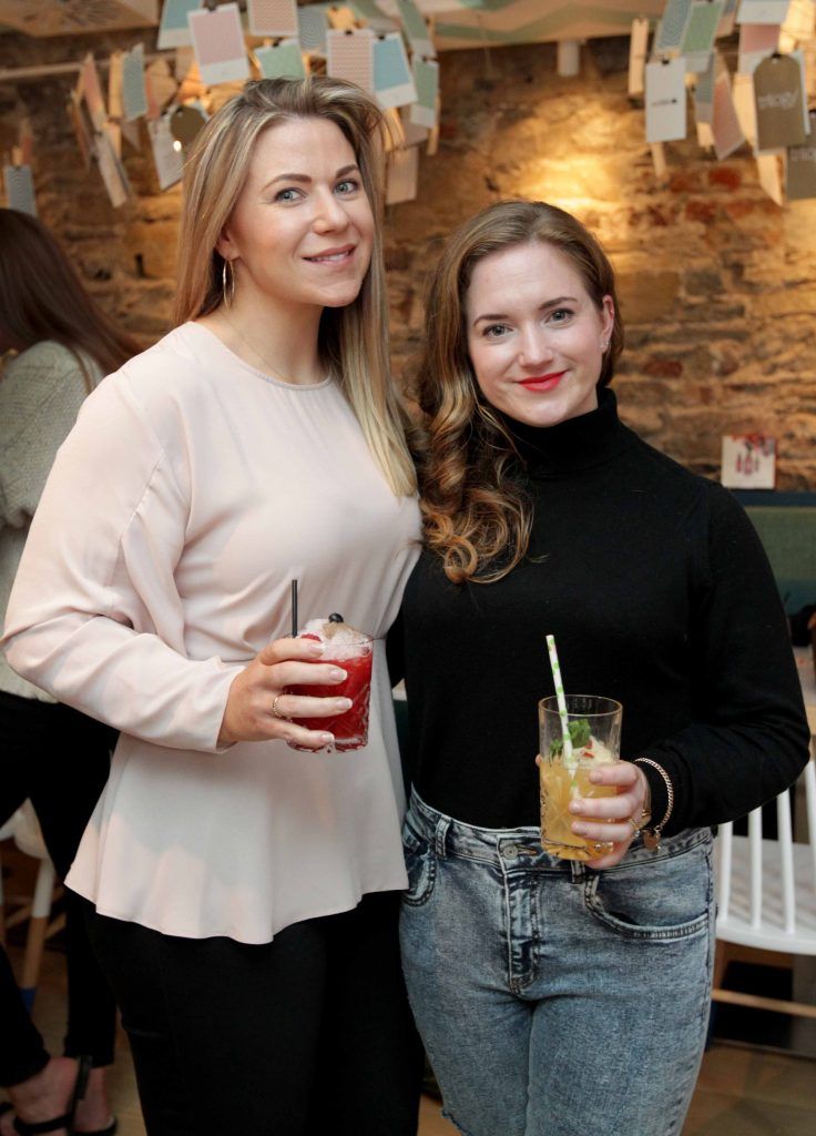 Pictured are April Kavanagh, left, and Roberta Von Meding as Ireland's beauty elite celebrated cult New Zealand skincare brand Trilogy's 15th birthday on September 15th at Urchin on St. Stephen's Green. Photo: Mark Stedman