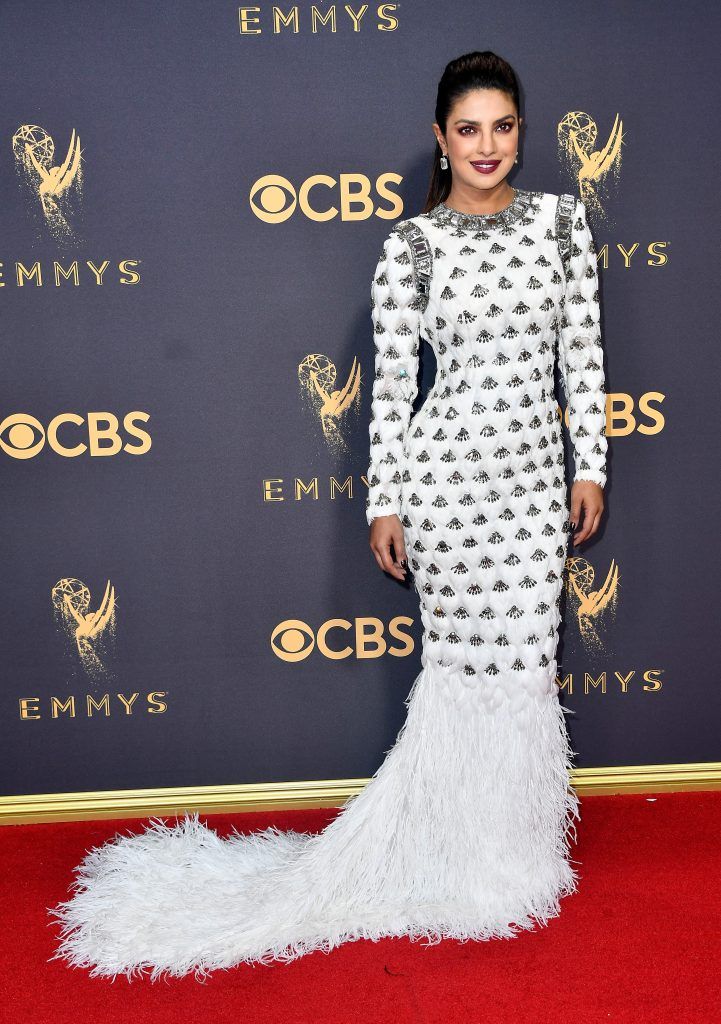 Actor Priyanka Chopra attends the 69th Annual Primetime Emmy Awards at Microsoft Theater on September 17, 2017 in Los Angeles, California.  (Photo by Frazer Harrison/Getty Images)