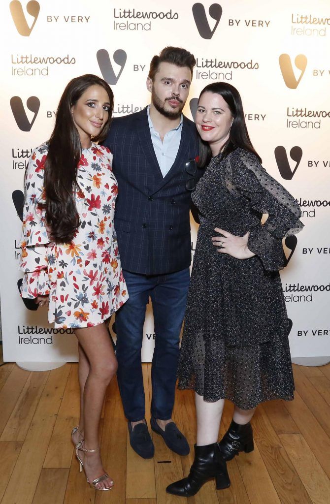Nimah Kuzbari, Patrick McLoughney and Corina Gaffey at the launch of the V by Very Autumn/Winter range at Smock Alley Theatre (20th September 2017), available exclusively to LittlewoodsIreland.ie - Photo: Sasko Lazarov/Photocall Ireland
