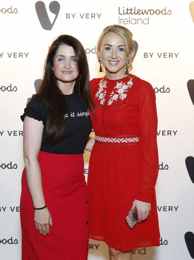 Denise Farrell and Katie Duggan at the launch of the V by Very Autumn/Winter range at Smock Alley Theatre (20th September 2017), available exclusively to LittlewoodsIreland.ie - Photo: Sasko Lazarov/Photocall Ireland