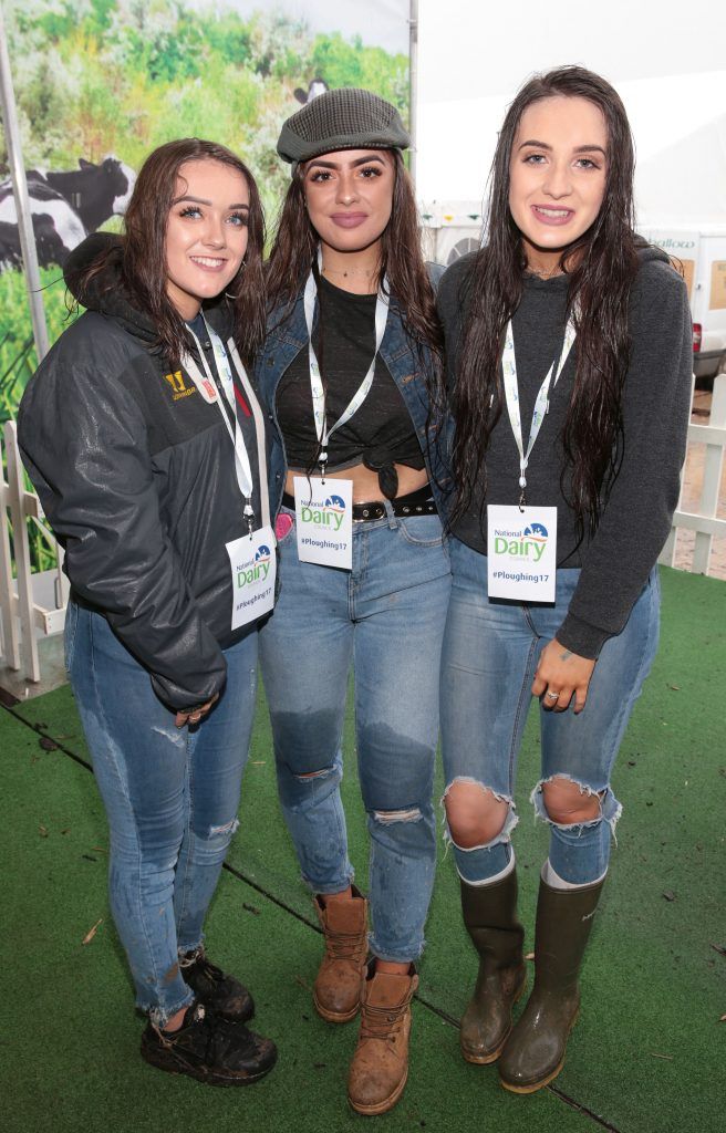 Sophie Mooney,Rachel Baird Shankes and Serena Dunne at the National Dairy Council Tent at The National Ploughing Championships in Tullamore, Offaly. Photo by Brian McEvoy