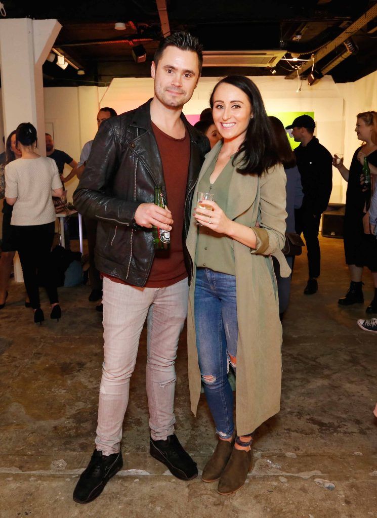 Rachel Flood and Michael Ferry pictured at the #NOWTVArtBattle which took place at Fumbally Exchange as part of this year's Dublin Fringe Festival.