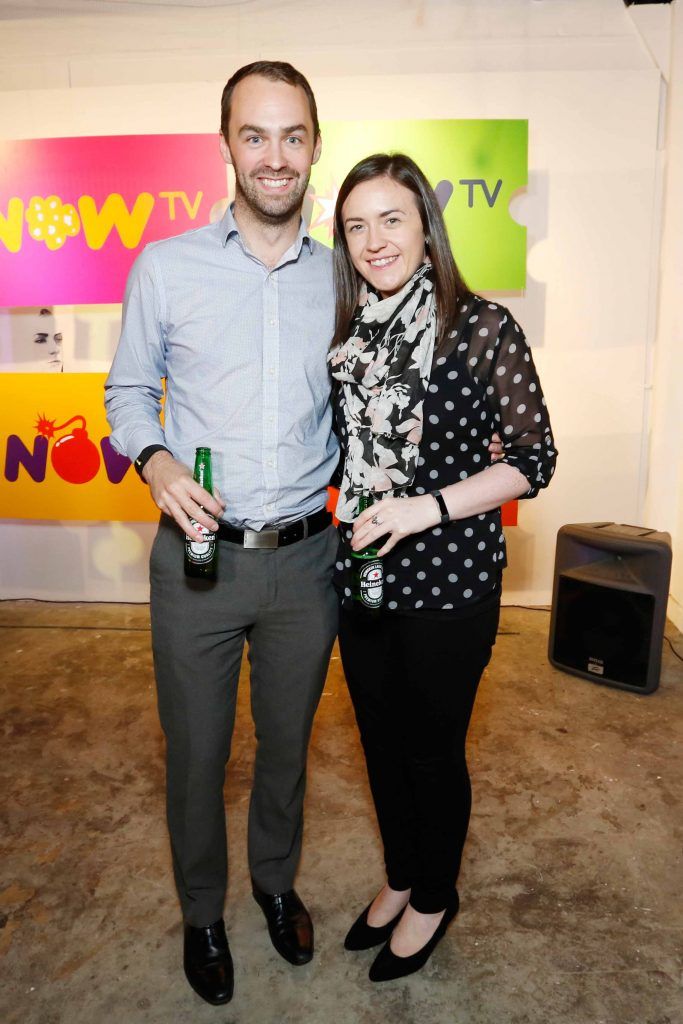 Sean Fotherington and Lorraine McCann pictured at the #NOWTVArtBattle which took place at Fumbally Exchange as part of this year's Dublin Fringe Festival.