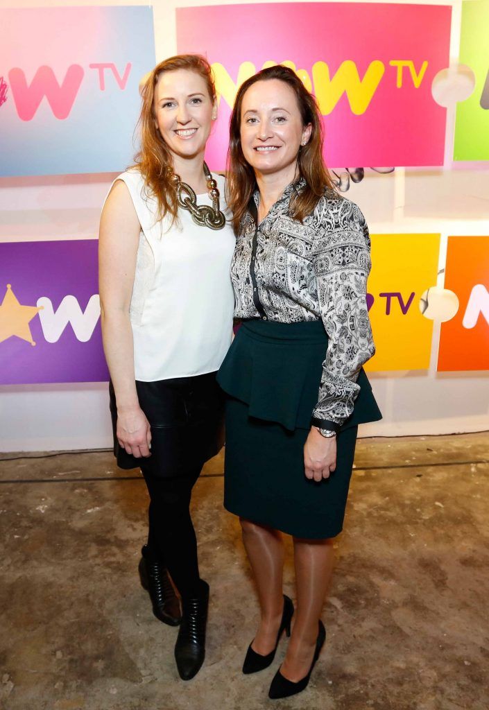 Olivia Naughton and Karen Reid pictured at the #NOWTVArtBattle which took place at Fumbally Exchange as part of this year's Dublin Fringe Festival.