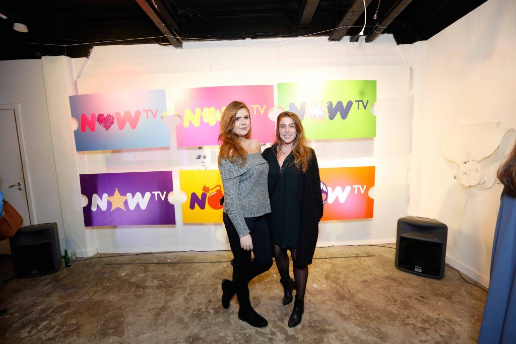 Lucy May Bradshaw and Sophie McLoughlin pictured at the #NOWTVArtBattle which took place at Fumbally Exchange as part of this year's Dublin Fringe Festival.