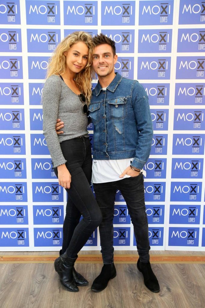Thalia Heffernan and Ryan McShane at the launch for the latest innovation from Moxi Loves. Tan Aid,  a handy little tan removing wipe, the perfect solution to any tanning disasters. PHOTO: Mark Stedman