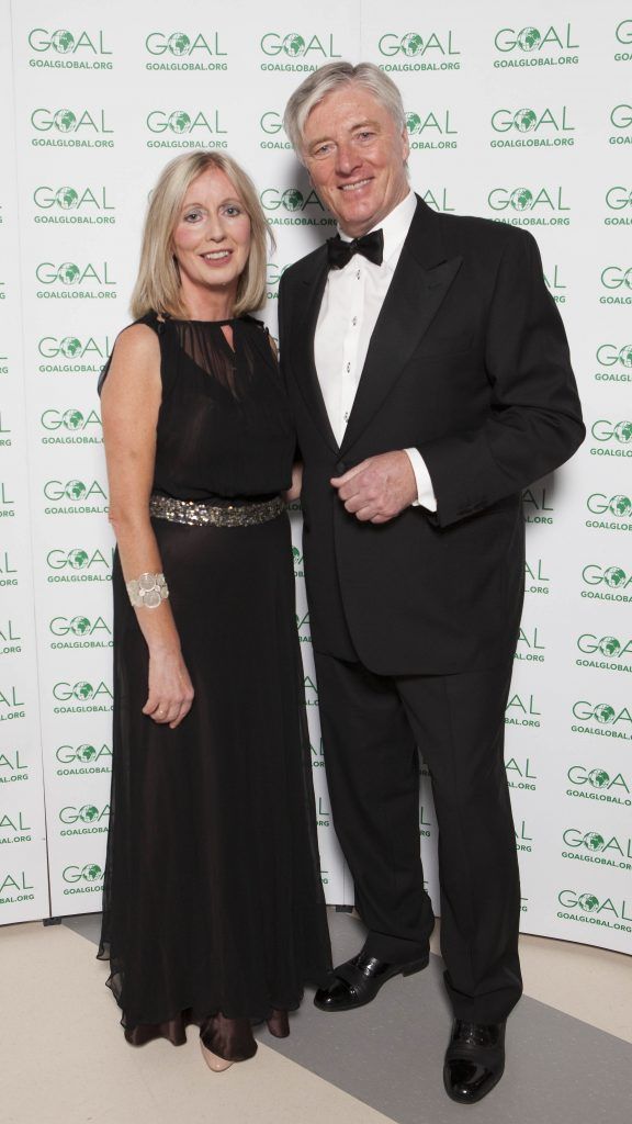 Celine Fitzgerald and Pat Kenny pictured at the Annual GOAL Ball at the RDS, Dublin. Pic: Brian McEvoy Photography