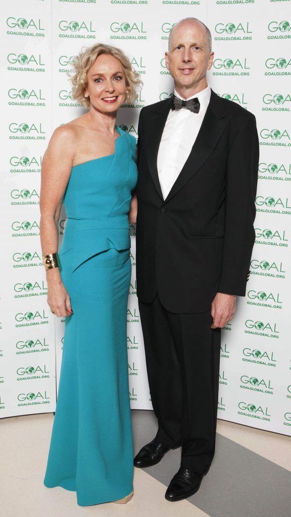 Anne O'Leary and Nick Walsh pictured at the Annual GOAL Ball at the RDS, Dublin. Pic: Brian McEvoy Photography