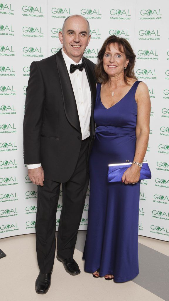 Denis O'Leary and Imelda O'Leary pictured at the Annual GOAL Ball at the RDS, Dublin. Pic: Brian McEvoy Photography