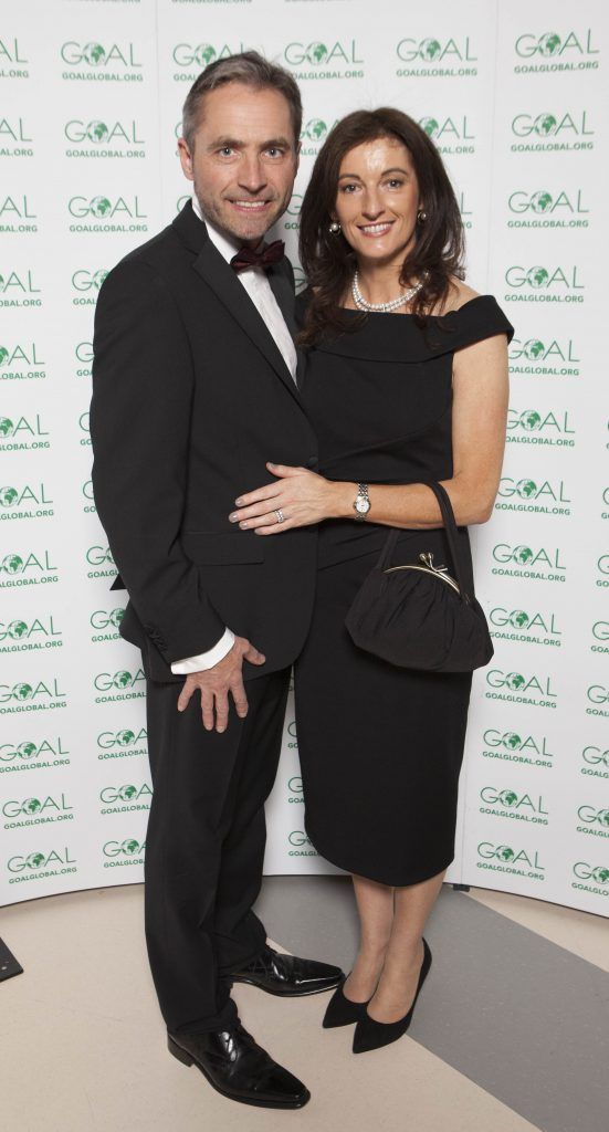Ciaran McKenna and Yvonne Walsh pictured at the Annual GOAL Ball at the RDS, Dublin. Pic: Brian McEvoy Photography