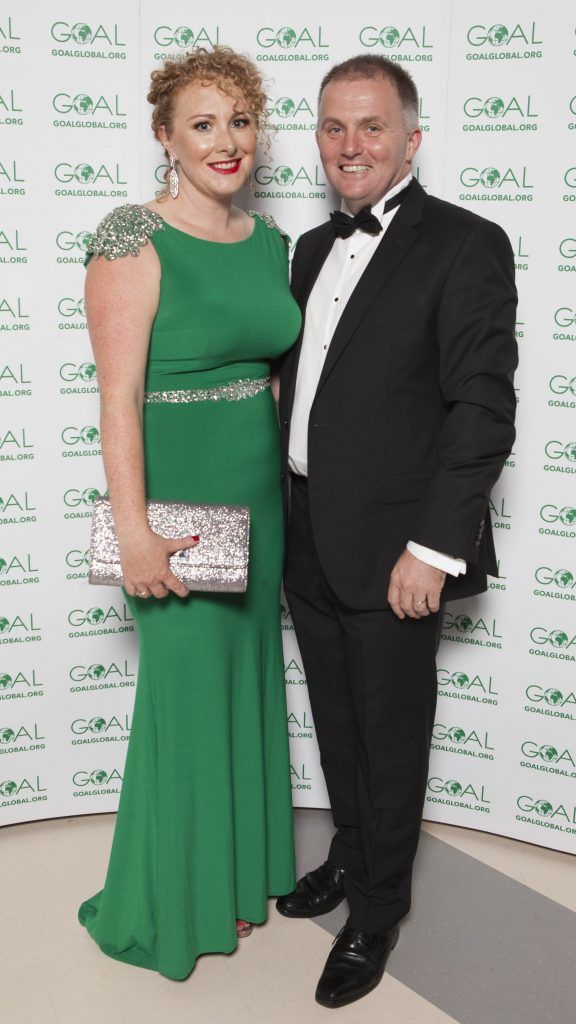 Julie  Morrissey and David Morrissey pictured at the Annual GOAL Ball at the RDS, Dublin. Pic: Brian McEvoy Photography