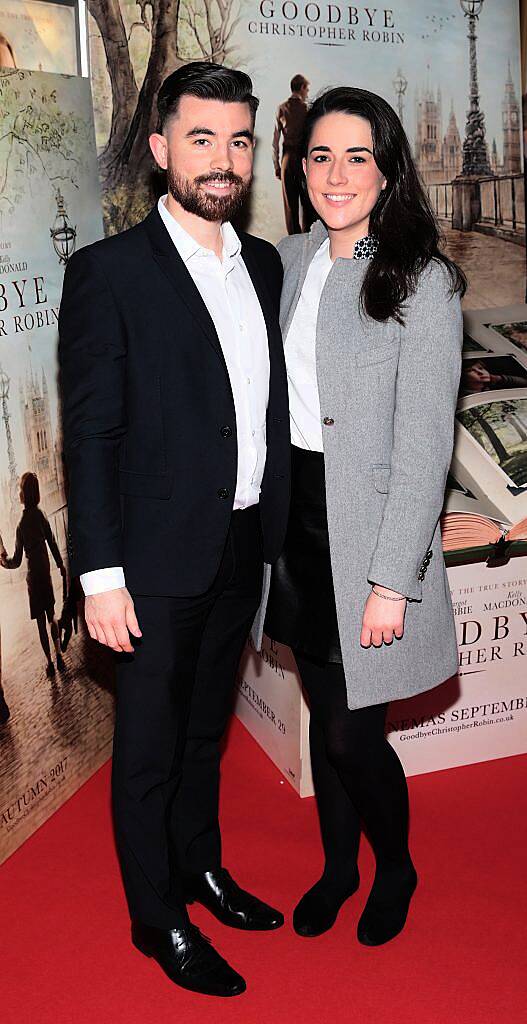 Phillip McAuliffe and Ciara Rushe at the special preview screening of Goodbye Christopher Robin at Omniplex Rathmines, Dublin. Picture by Brian McEvoy