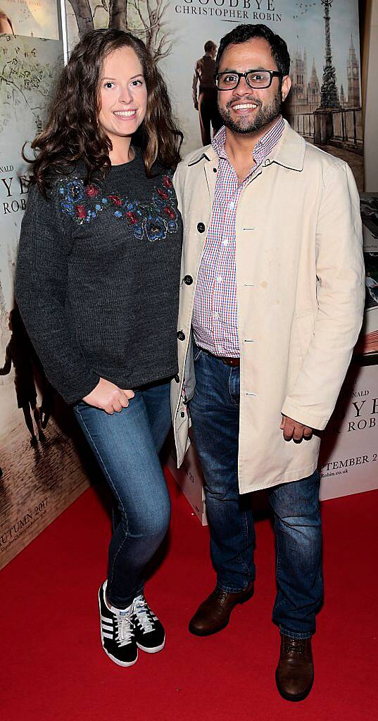 Emma O Farrell and Krishna Naidoo at the special preview screening of Goodbye Christopher Robin at Omniplex Rathmines, Dublin. Picture by Brian McEvoy