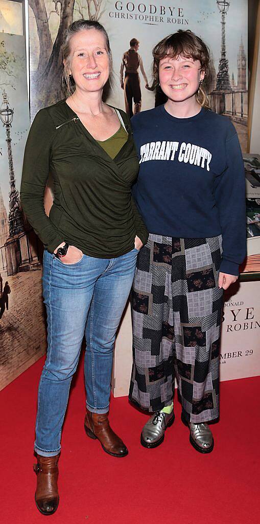 Neasa Hardiman and Taillte May at the special preview screening of Goodbye Christopher Robin at Omniplex Rathmines, Dublin. Picture by Brian McEvoy