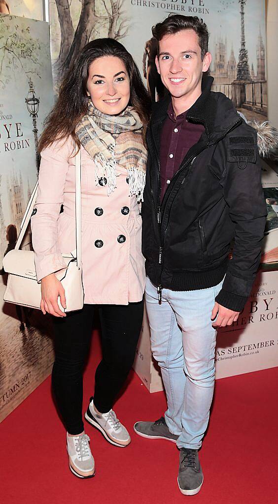 Evanne Breslin and Eoghan O Neill at the special preview screening of Goodbye Christopher Robin at Omniplex Rathmines, Dublin. Picture by Brian McEvoy