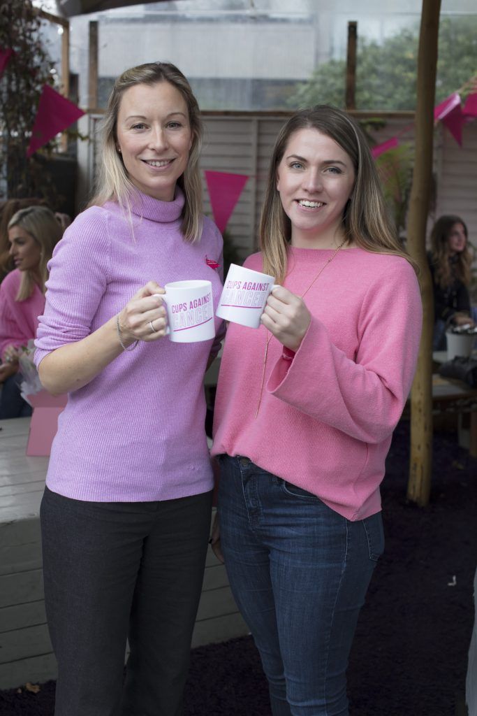 Justine O’Donnell & Claire O’Grady pictured at the launch of Centra's Cups Against Cancer event in the Lock 6 Cafe, Dublin. Photo: Anthony Woods