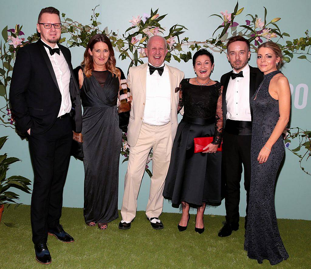 Tomasz Wozniak, Michelle Albericci, Graham Spurling, Maighread Ryan, George Field and Mairead Donohoe pictured at the Irish Cinema Ball at the Powerscourt Hotel in Enniskerry, Co Wicklow. Photo by Brian McEvoy