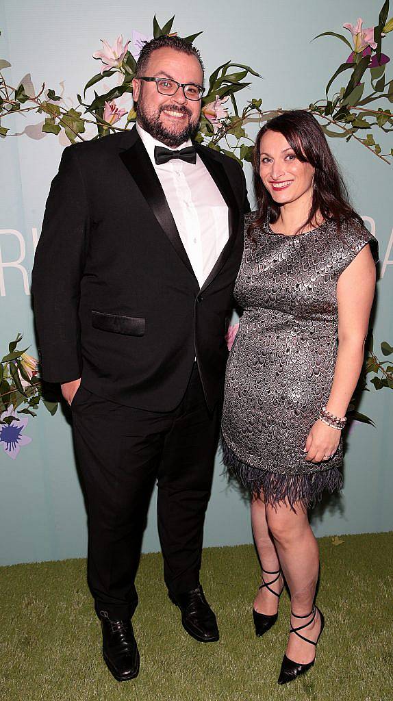 Rory Cashin and Sarina Bellissimo pictured at the Irish Cinema Ball at the Powerscourt Hotel in Enniskerry, Co Wicklow. Photo by Brian McEvoy