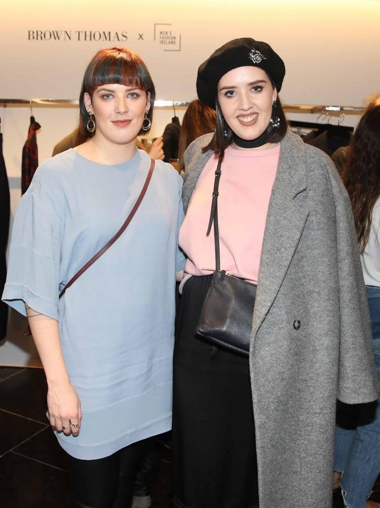 Meghan Costello and Chloe Mahony at the launch of the new issue of MFI Magazine at Brown Thomas, 28th September 2017. Photo: Sasko Lazarov/Photocall Ireland