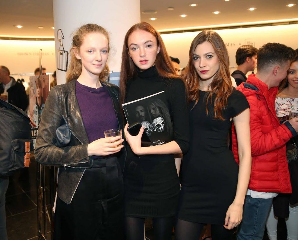 Briony Somers, Cauolaonn O’Reilly and Paluma Feijuo at the launch of the new issue of MFI Magazine at Brown Thomas, 28th September 2017. Photo: Sasko Lazarov/Photocall Ireland