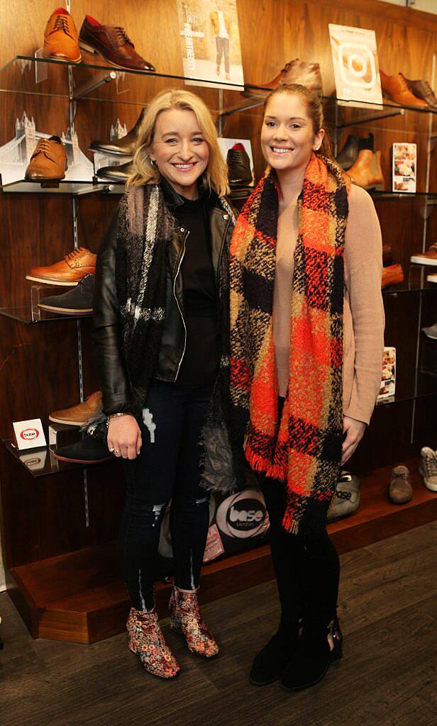 Pictured  Sarah Collins and Laura Duff at the Base London Customer Event hosted by RTE's Dancing with the Star winner Aidan O Mahony at Genius Exchequer Street Dublin. Photo: Leon Farrell/Photocall Ireland.