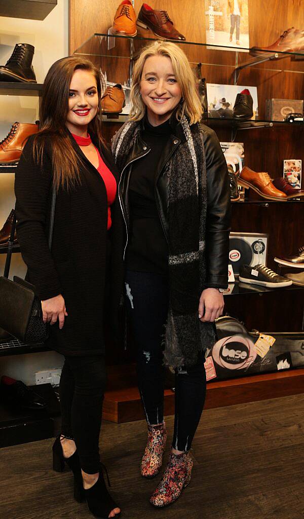 Pictured  Sarah Collins and Kelly Coffe at the Base London Customer Event hosted by RTE's Dancing with the Star winner Aidan O Mahony at Genius Exchequer Street Dublin. Photo: Leon Farrell/Photocall Ireland.