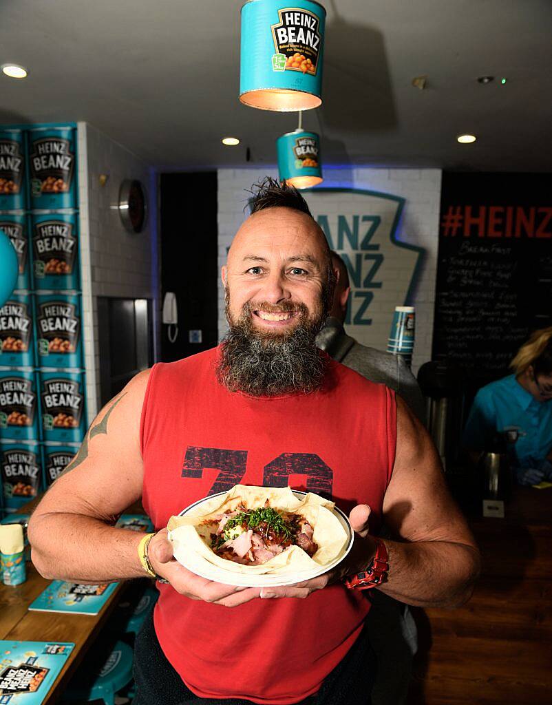 The Beanz Meanz Heinz Cafe opens in Galway to celebrate 50 years of its iconic advertising slogan 'Beanz Meanz Heinz'. The Connacht Rugby team, Rose of Tralee Maria Walsh and bloggers Nuala Gorham and Kieran O'Malley dropped by. Pay for your food by using #HEINZBEANZCAFE. Photo: Boyd Challenger