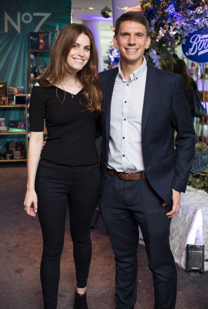 Mark Bradshaw & Holly White pictured on 3rd October 2017 at the exclusive Boots Christmas preview event in the Bord Gais Energy Theatre. Photo: Anthony Woods