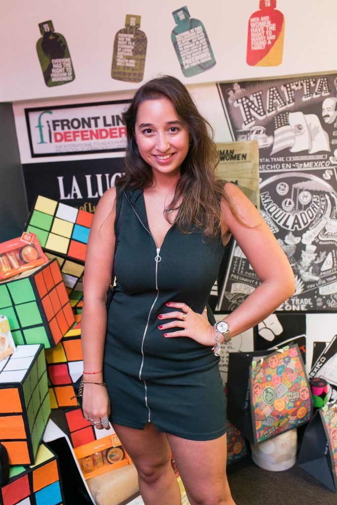 Nirina Plunkett pictured in the flagship store on Grafton Street, Dublin 2 on October 4th. Guests enjoyed the unveiling of The Body Shop's Christmas campaign #PlayforPeace in aid of young Syrian refugees and tried out their new Christmas product range