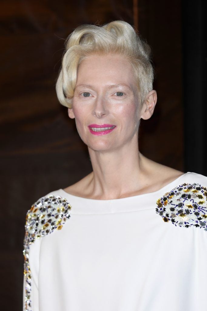 Actress Tilda Swinton attends the BFI Luminous Fundraising Gala at The Guildhall on October 3, 2017 in London, England.  (Photo by Tim P. Whitby/Getty Images)