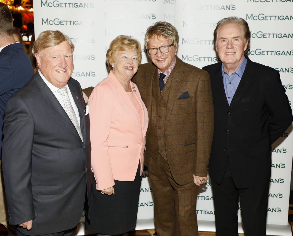 Jim and Patsy McGettigan with Mr Pussy and Red Hurley t the exclusive opening night of McGettigan's Dublin 9 in the new Bonnington Hotel (5th October 2017), hosted by Dennis McGettigan. Photo: Kieran Harnett