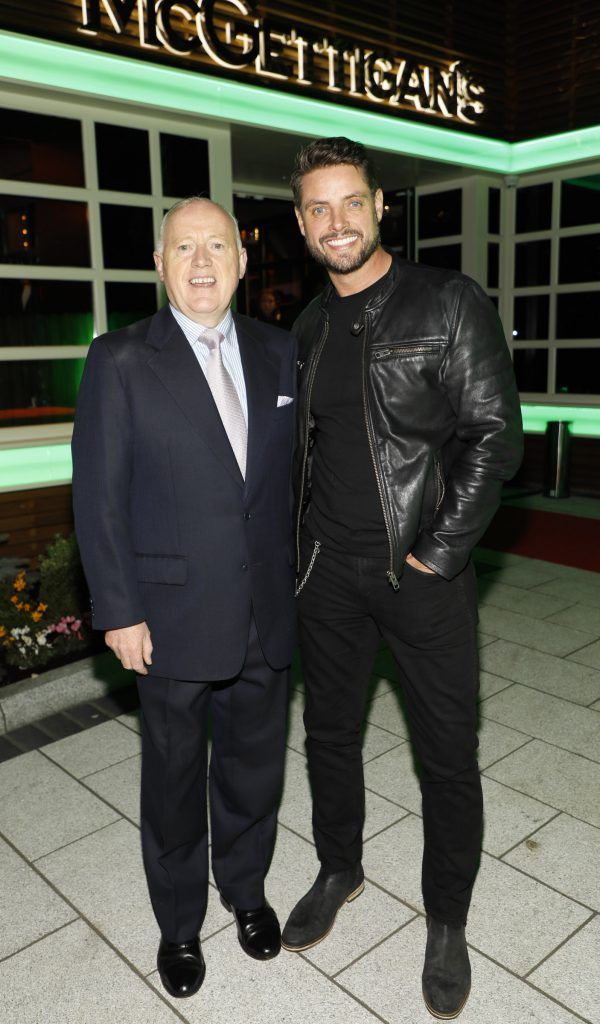 Martin McGettigan and Keith Duffy t the exclusive opening night of McGettigan's Dublin 9 in the new Bonnington Hotel (5th October 2017), hosted by Dennis McGettigan. Photo: Kieran Harnett