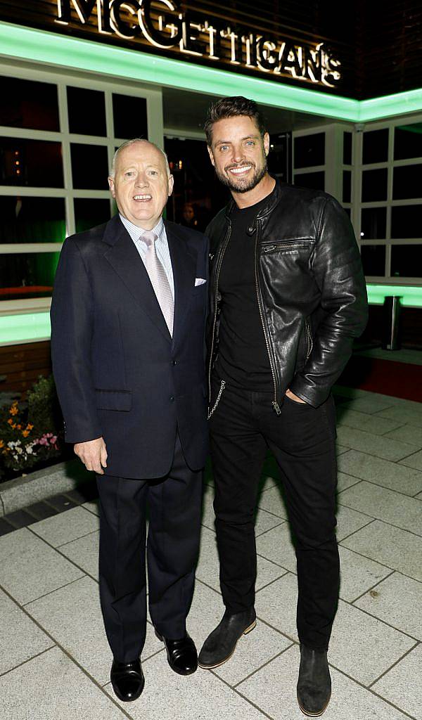 Martin McGettigan and Keith Duffy t the exclusive opening night of McGettigan's Dublin 9 in the new Bonnington Hotel (5th October 2017), hosted by Dennis McGettigan. Photo: Kieran Harnett