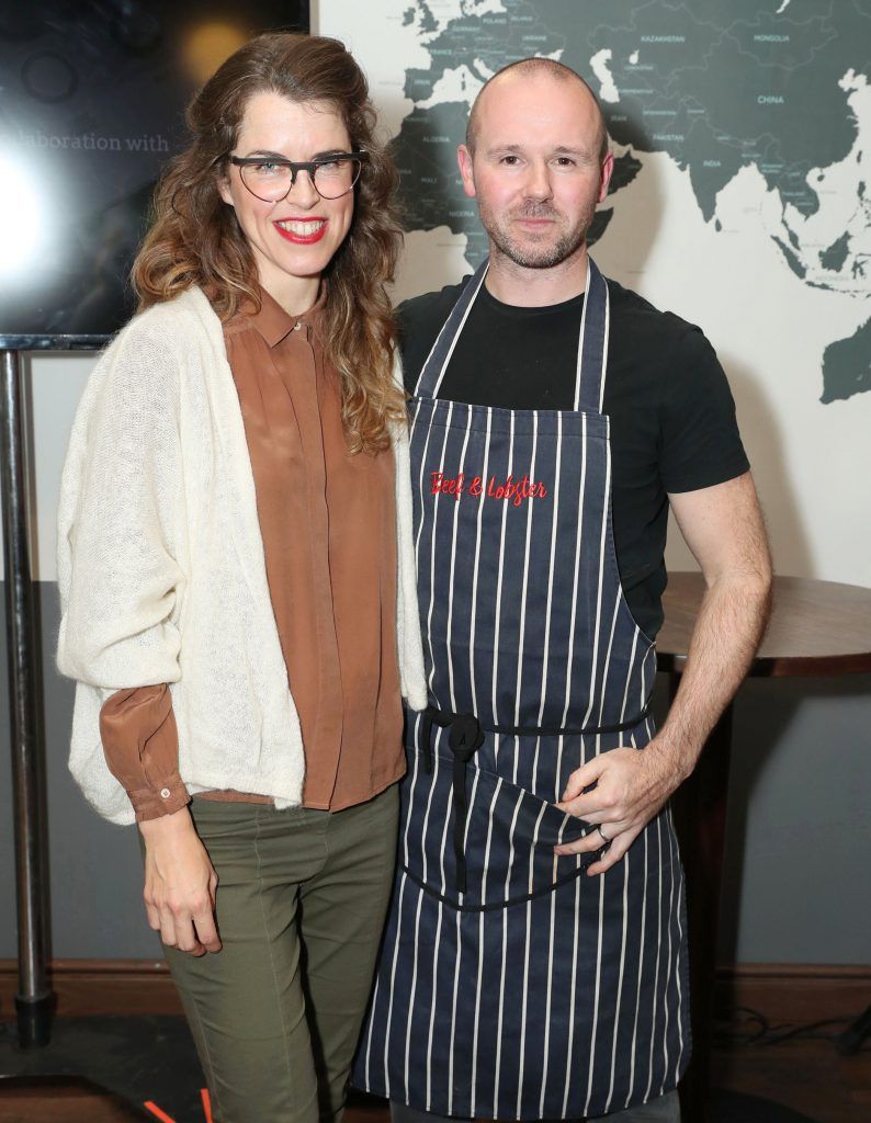 Susan Jane White and Chef Oliver Dunne pictured at the official Sage Appliances Launch Event in Ireland which took place in Two Fitfty Square, Rathmines (4th October 2017). Pic: Marc O'Sullivan