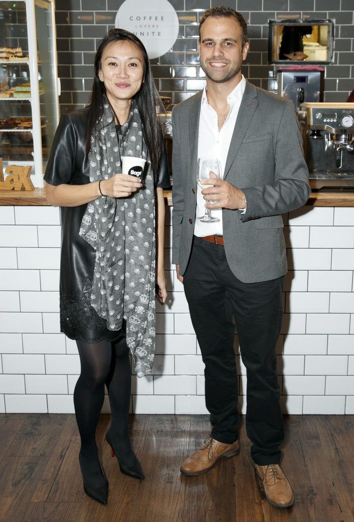 Shuhui Lim and Mark Adams pictured at the official Sage Appliances Launch Event in Ireland which took place in Two Fitfty Square, Rathmines (4th October 2017). Pic: Marc O'Sullivan