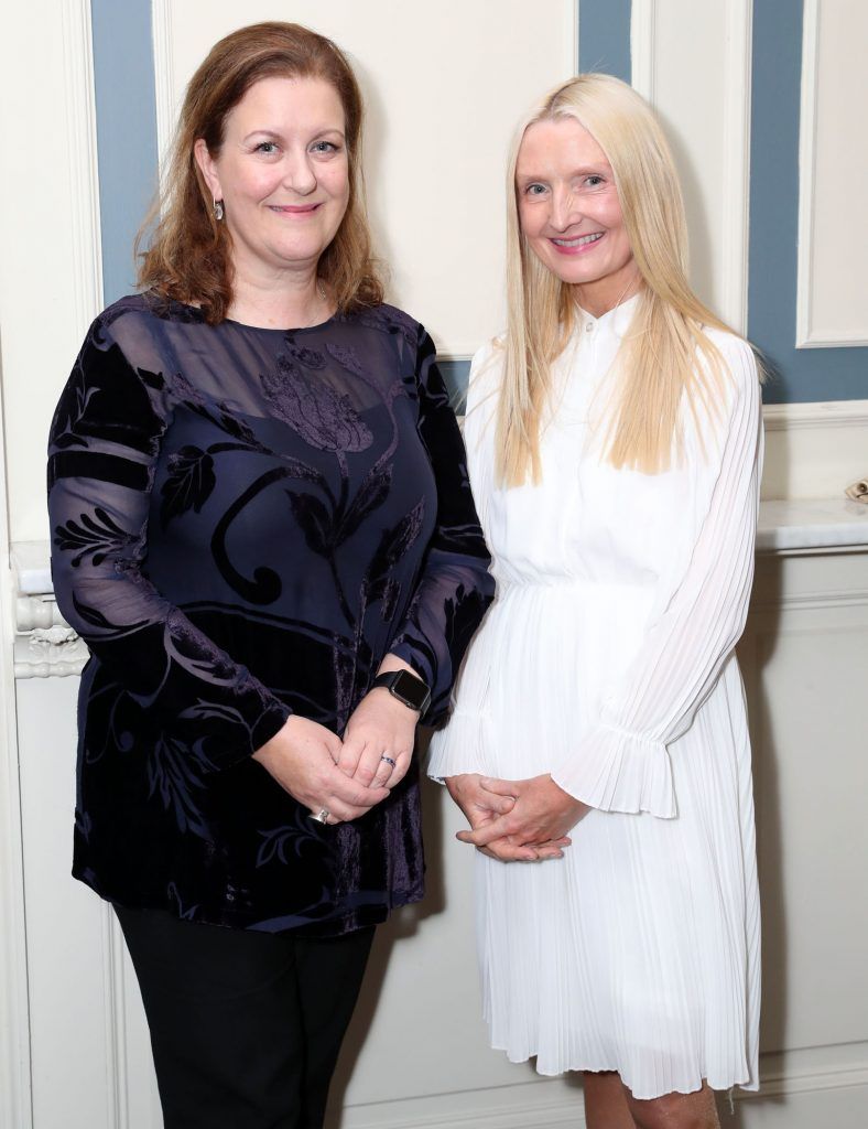 Marion O'Dwyer and Claudia Carroll pictured at the Opening Night of Tribes at The Gate Theatre (9th October 2017). The production runs until 11th November. Pic: Marc O'Sullivan