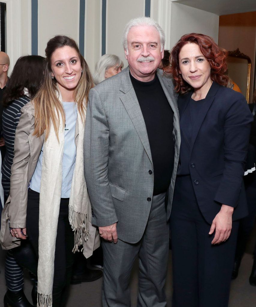 Jessica and Marty Whelan with Director of The Gate Theatre Selina Cartmell pictured at the Opening Night of Tribes at The Gate Theatre (9th October 2017). The production runs until 11th November. Pic: Marc O'Sullivan