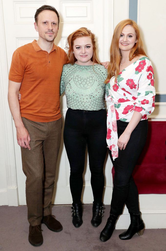 Ray Scannell, Gemma Kane and Kate Gilmore pictured at the Opening Night of Tribes at The Gate Theatre (9th October 2017). The production runs until 11th November. Pic: Marc O'Sullivan