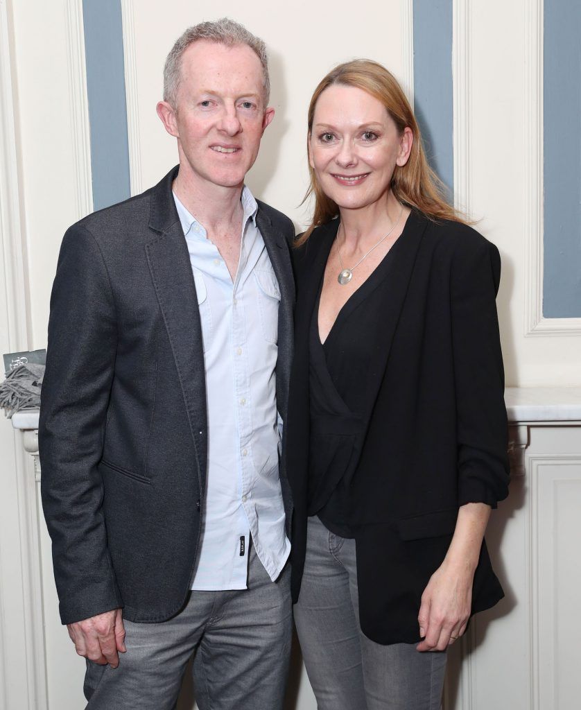 Brian Roe and Cathy Belton pictured at the Opening Night of Tribes at The Gate Theatre (9th October 2017). The production runs until 11th November. Pic: Marc O'Sullivan