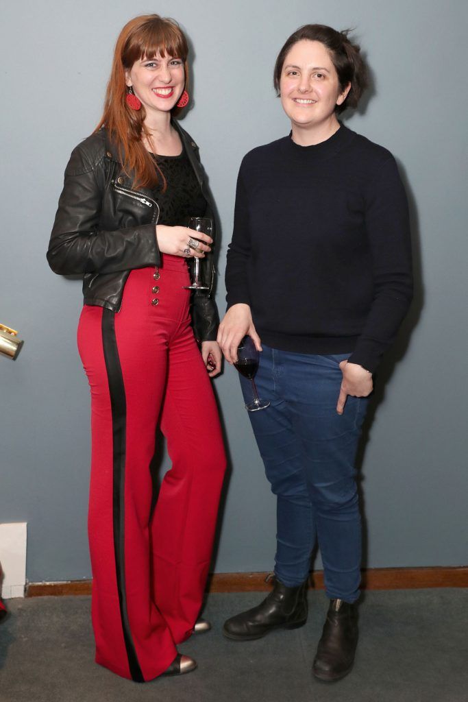 Samantha Butterworth and Kate Ferris pictured at the Opening Night of Tribes at The Gate Theatre (9th October 2017). The production runs until 11th November. Pic: Marc O'Sullivan