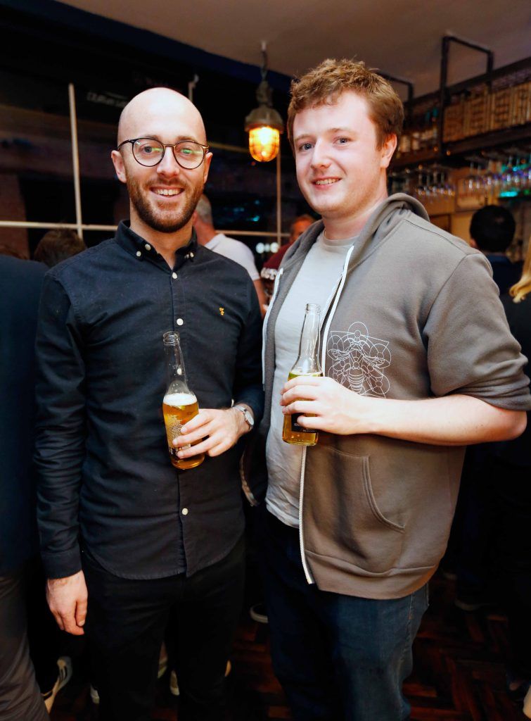 Pictured are (LtoR) Adam Hetherington and Niall Gaffney at the first birthday celebrations of Wishbone restaurant, Montague Lane, D2. Photo: Sasko Lazarov/Photocall Ireland