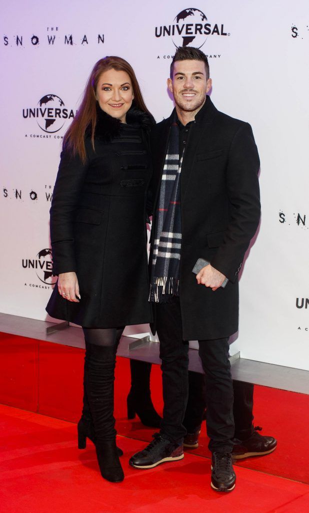 Ciamh McCory and Declan Geraghty pictured at the Universal Pictures Irish premiere of The Snowman at Dublin's Light House Cinema (10th October 2017). Picture by Andres Poveda