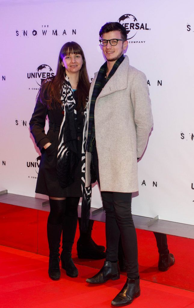 Eibhlin Hewitt and Ciaran Hewitt pictured at the Universal Pictures Irish premiere of The Snowman at Dublin's Light House Cinema (10th October 2017). Picture by Andres Poveda